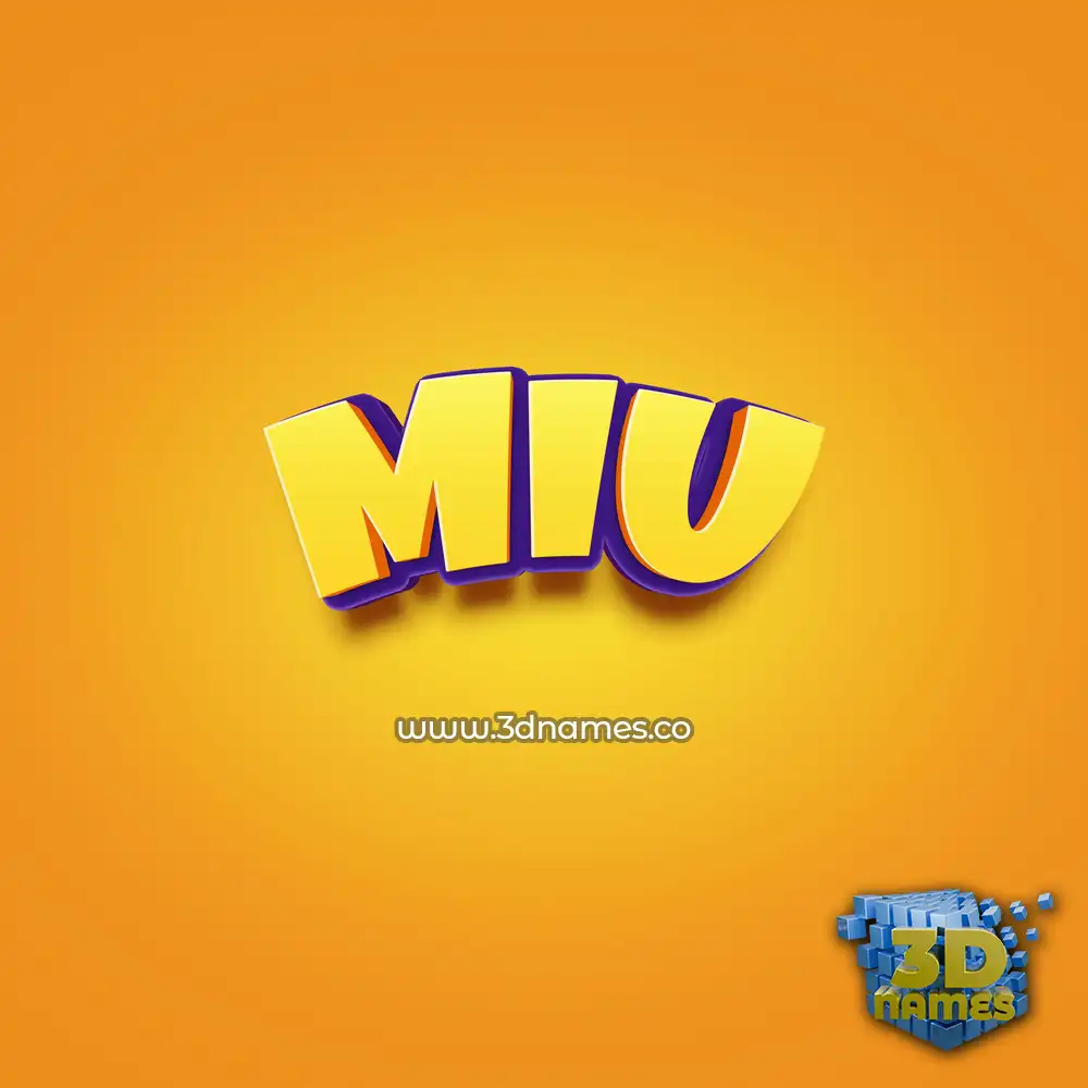 miu in Orange Toon style - 3D name wallpaper