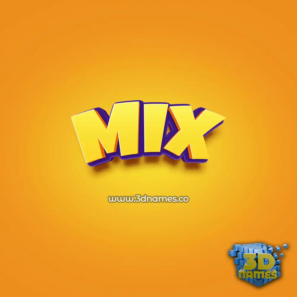 mix in Orange Toon style - 3D name wallpaper