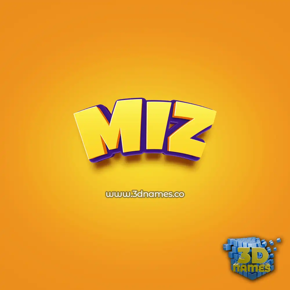 miz in Orange Toon style - 3D name wallpaper