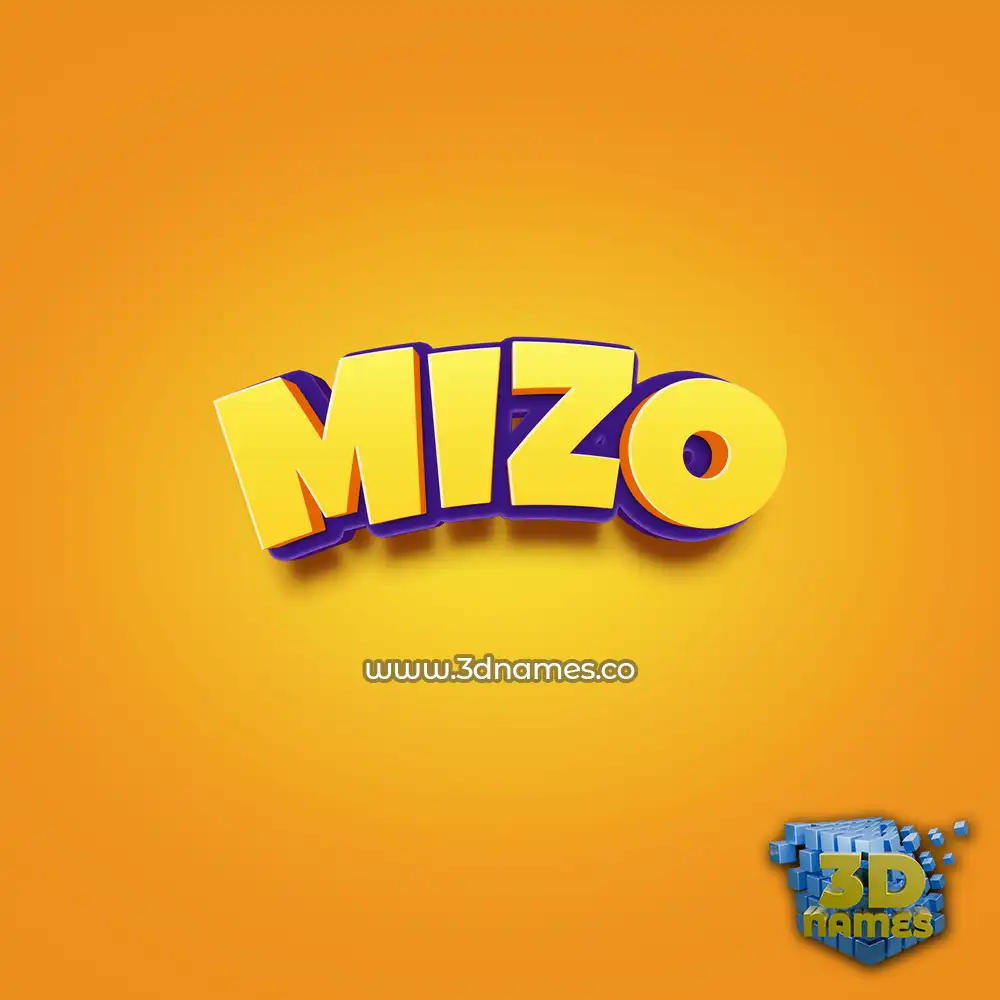 mizo in Orange Toon style - 3D name wallpaper