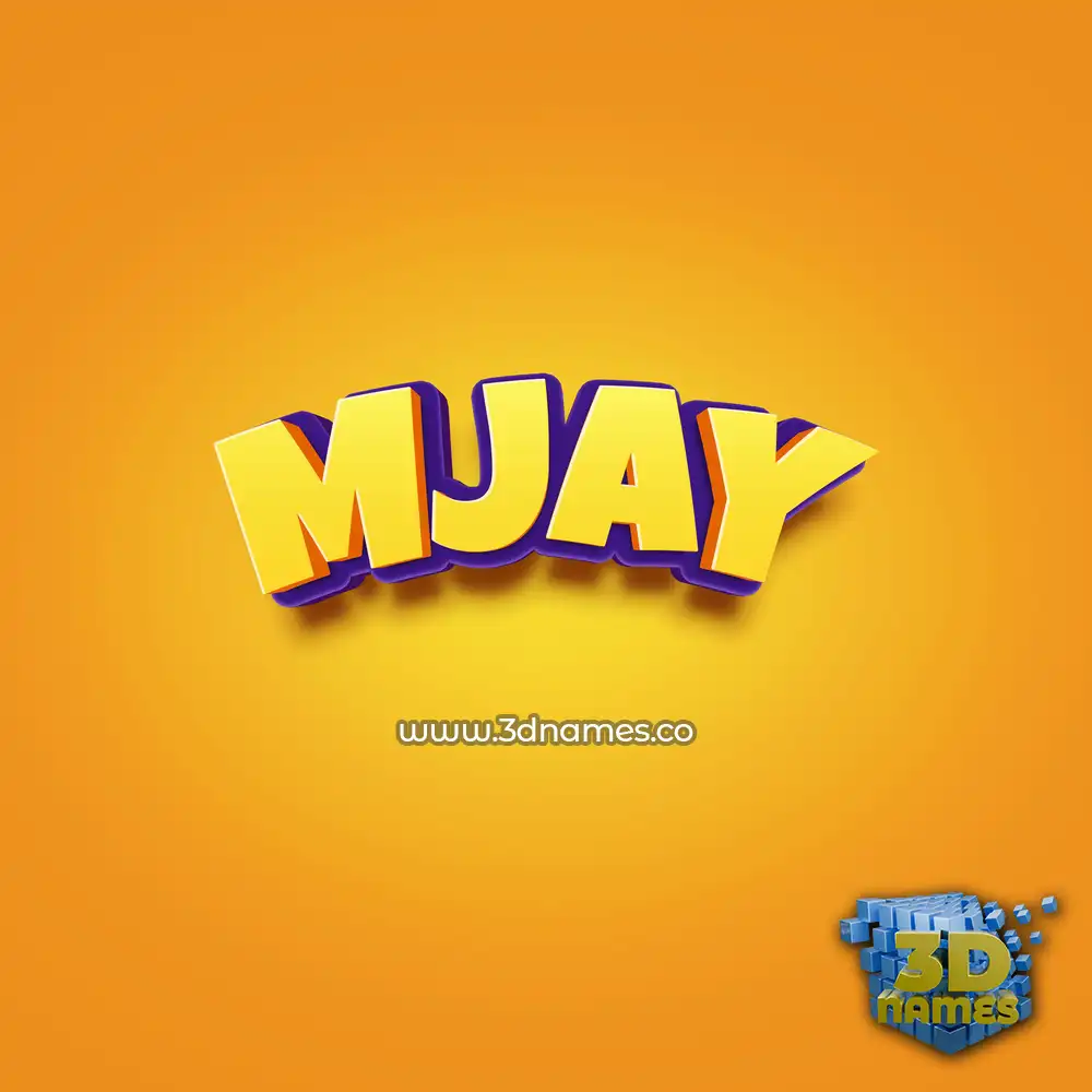 mjay in Orange Toon style - 3D name wallpaper