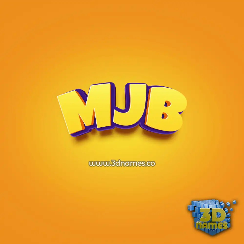 mjb in Orange Toon style - 3D name wallpaper