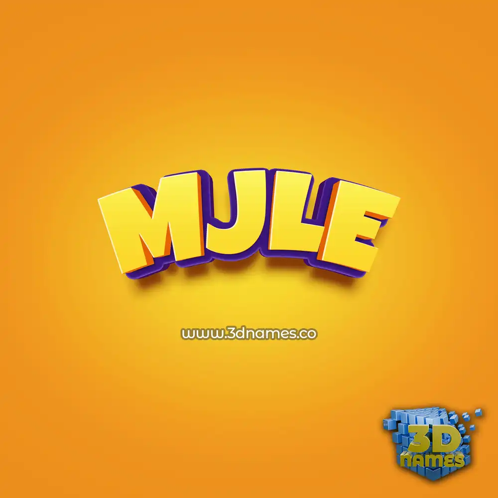 mjle in Orange Toon style - 3D name wallpaper