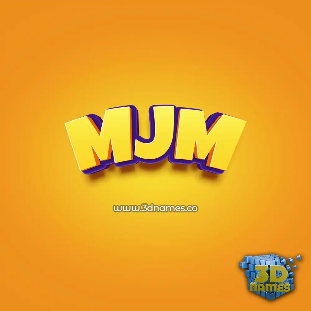mjm in Orange Toon style - 3D name wallpaper
