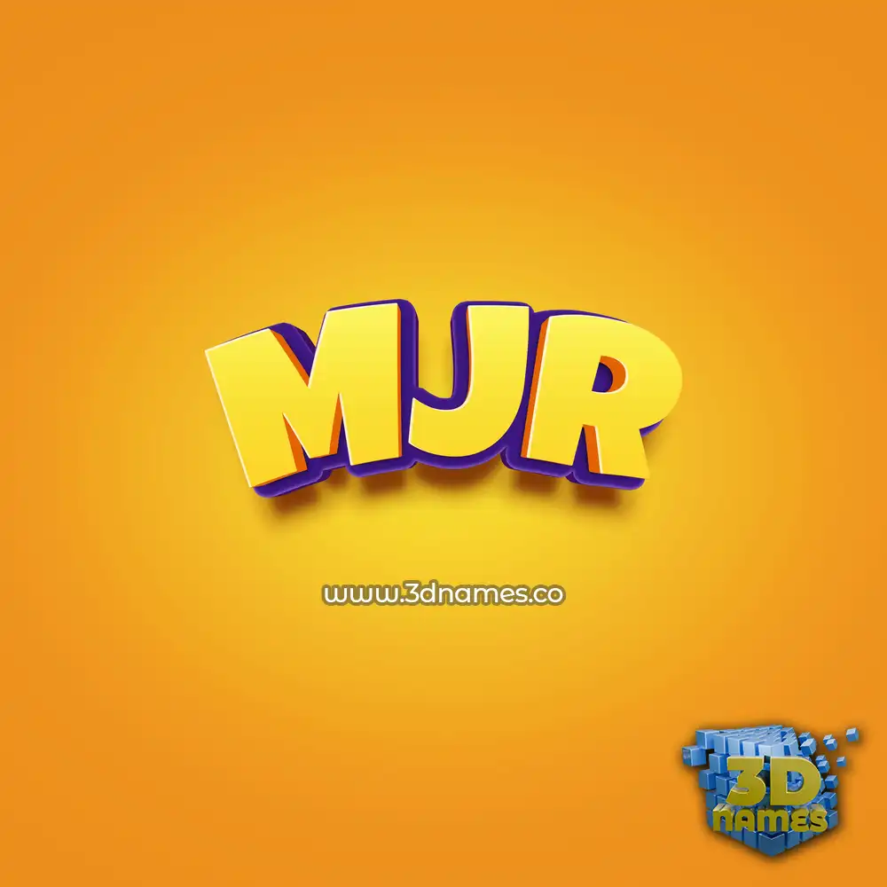 mjr in Orange Toon style - 3D name wallpaper