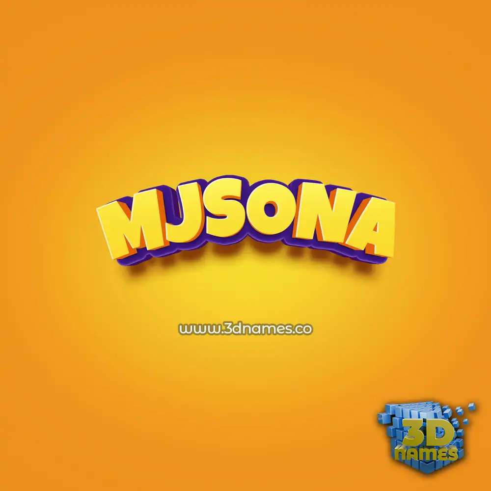 mjsona in Orange Toon style - 3D name wallpaper
