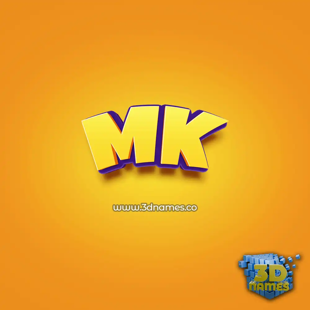 mk in Orange Toon style - 3D name wallpaper