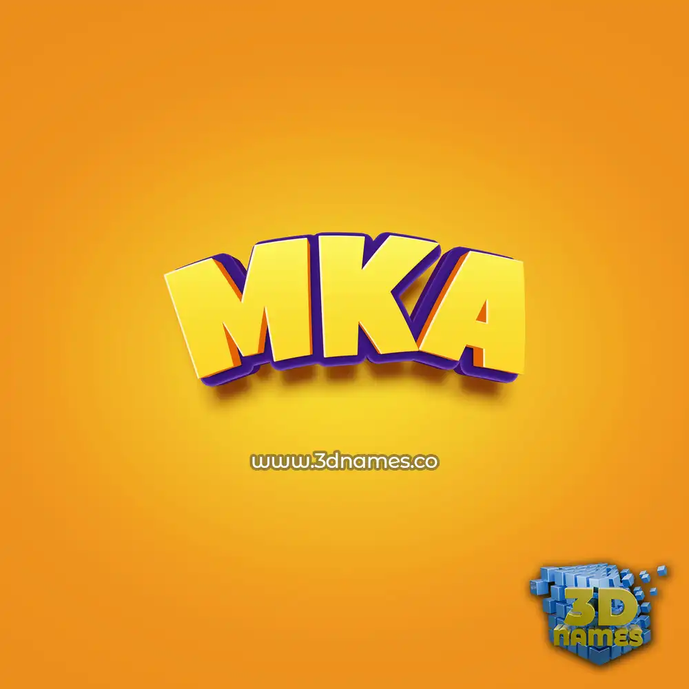 mka in Orange Toon style - 3D name wallpaper