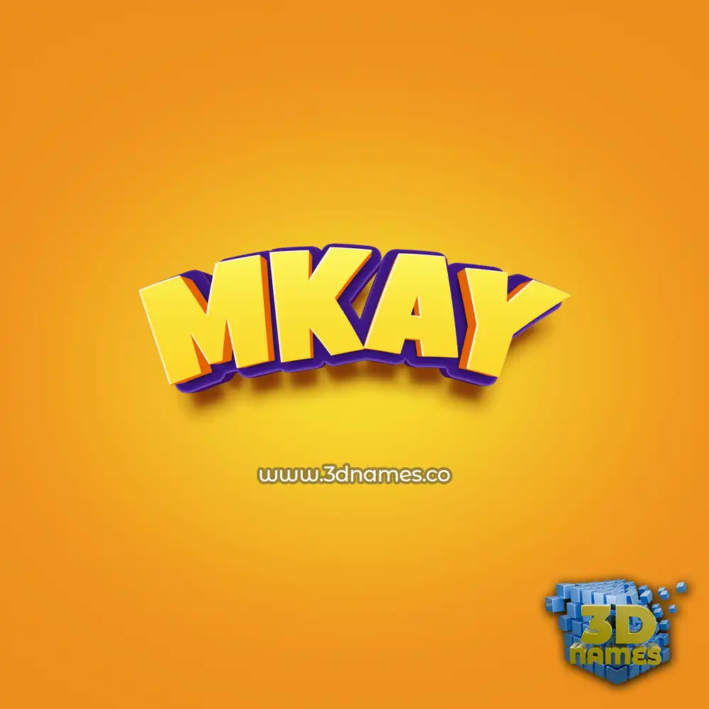 mkay in Orange Toon style - 3D name wallpaper