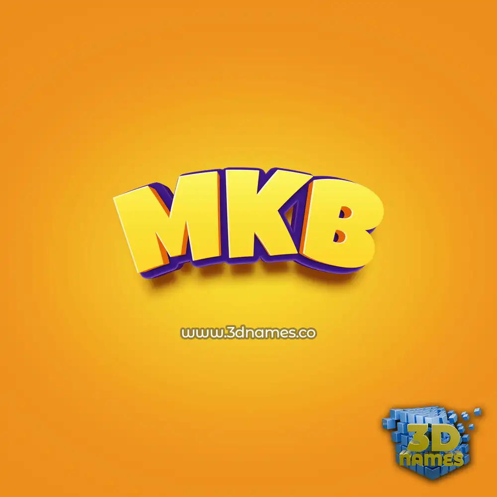 mkb in Orange Toon style - 3D name wallpaper