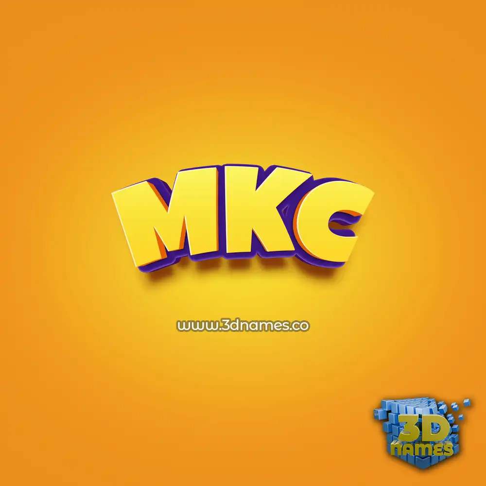 mkc in Orange Toon style - 3D name wallpaper