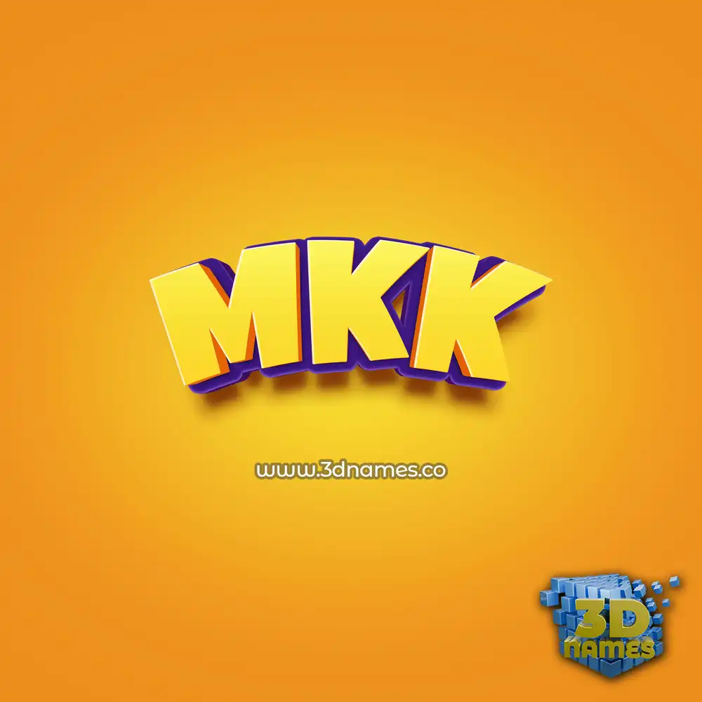 mkk in Orange Toon style - 3D name wallpaper