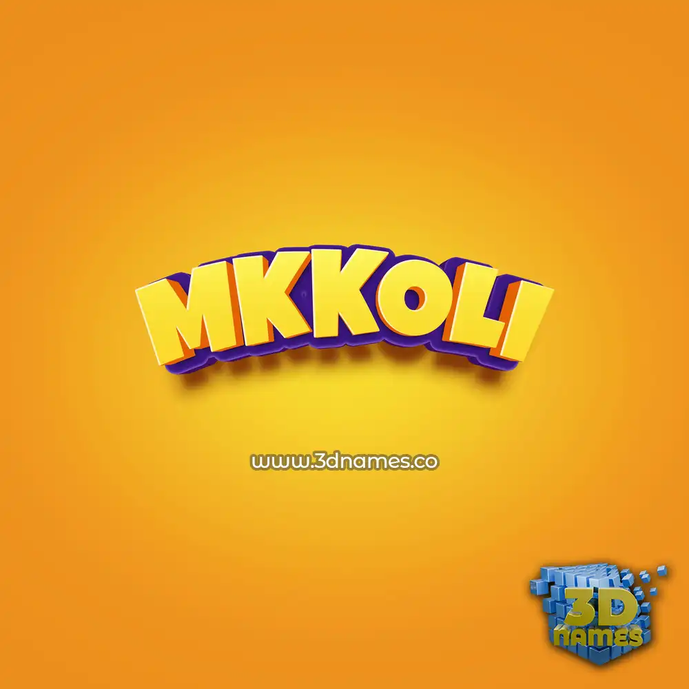 mkkoli in Orange Toon style - 3D name wallpaper