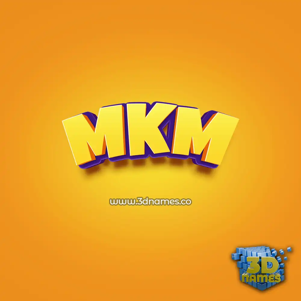 mkm in Orange Toon style - 3D name wallpaper
