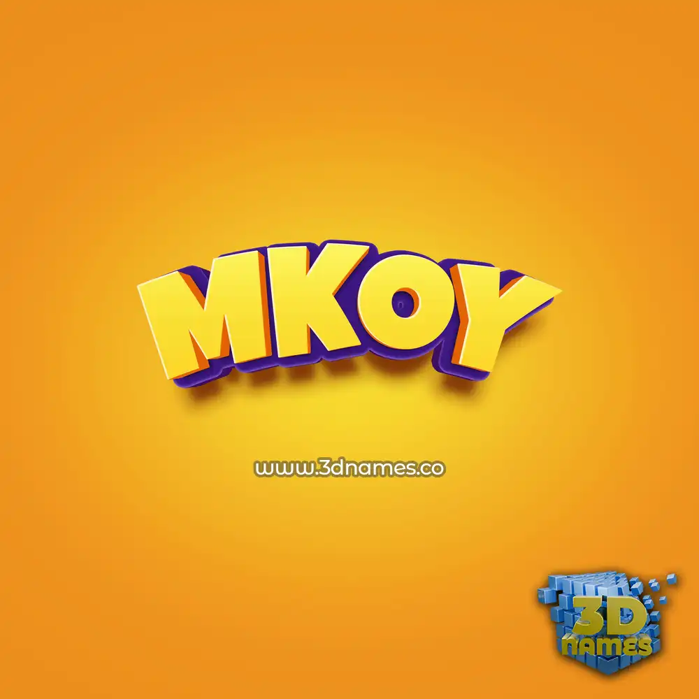 mkoy in Orange Toon style - 3D name wallpaper