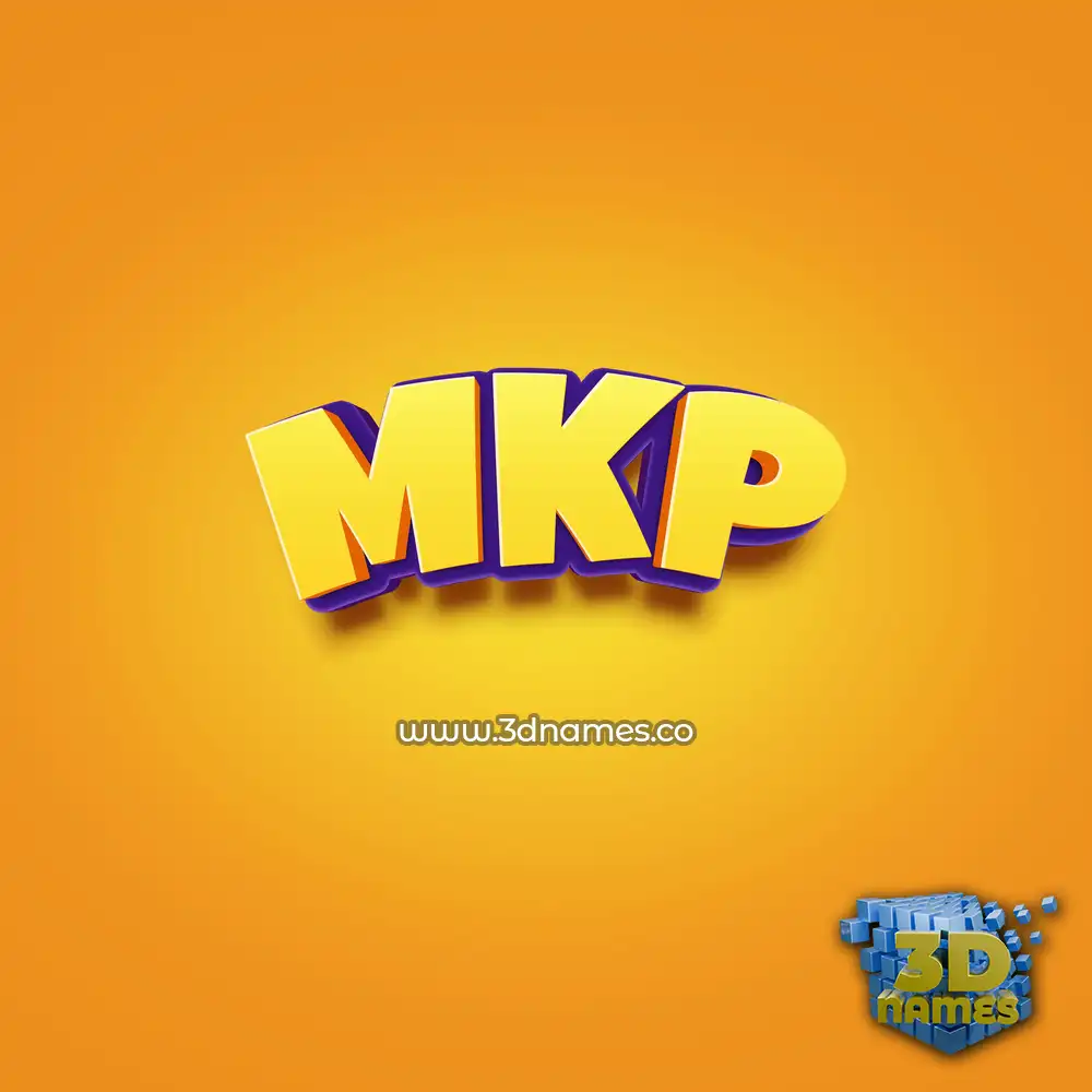 mkp in Orange Toon style - 3D name wallpaper
