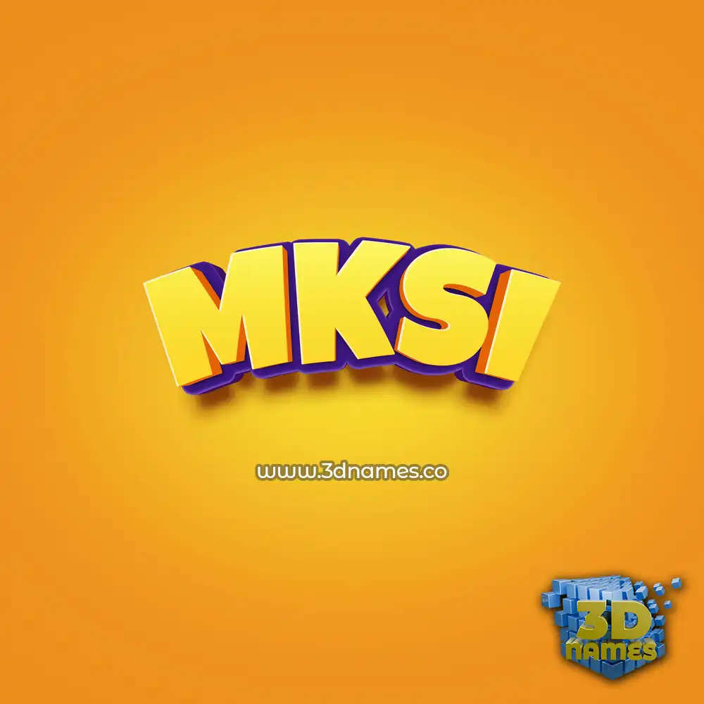 mksi in Orange Toon style - 3D name wallpaper