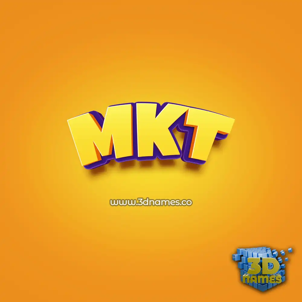 mkt in Orange Toon style - 3D name wallpaper
