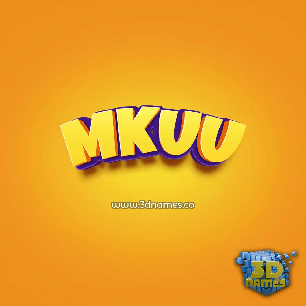 mkuu in Orange Toon style - 3D name wallpaper