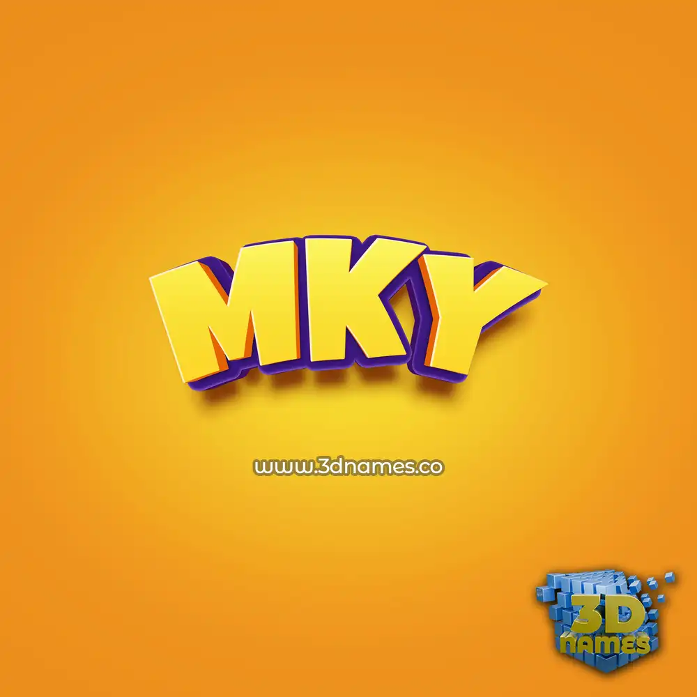 mky in Orange Toon style - 3D name wallpaper