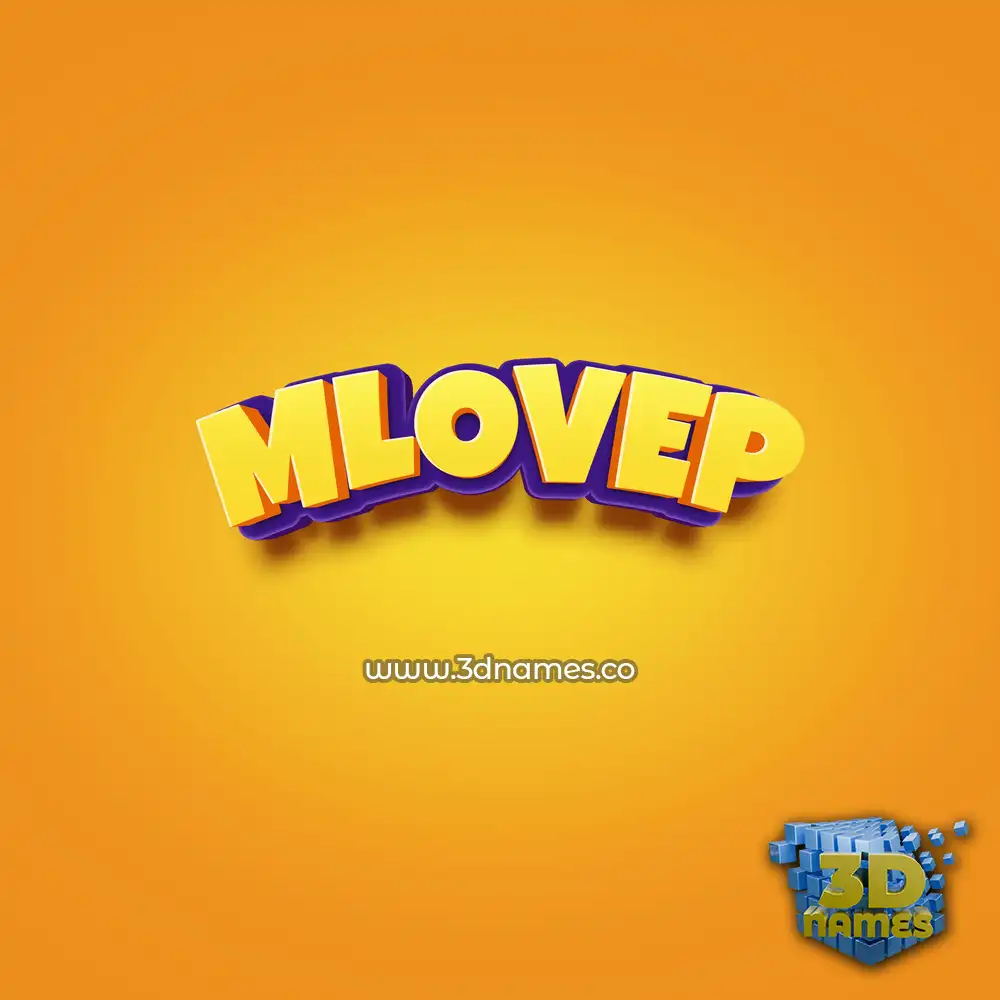 mlovep in Orange Toon style - 3D name wallpaper