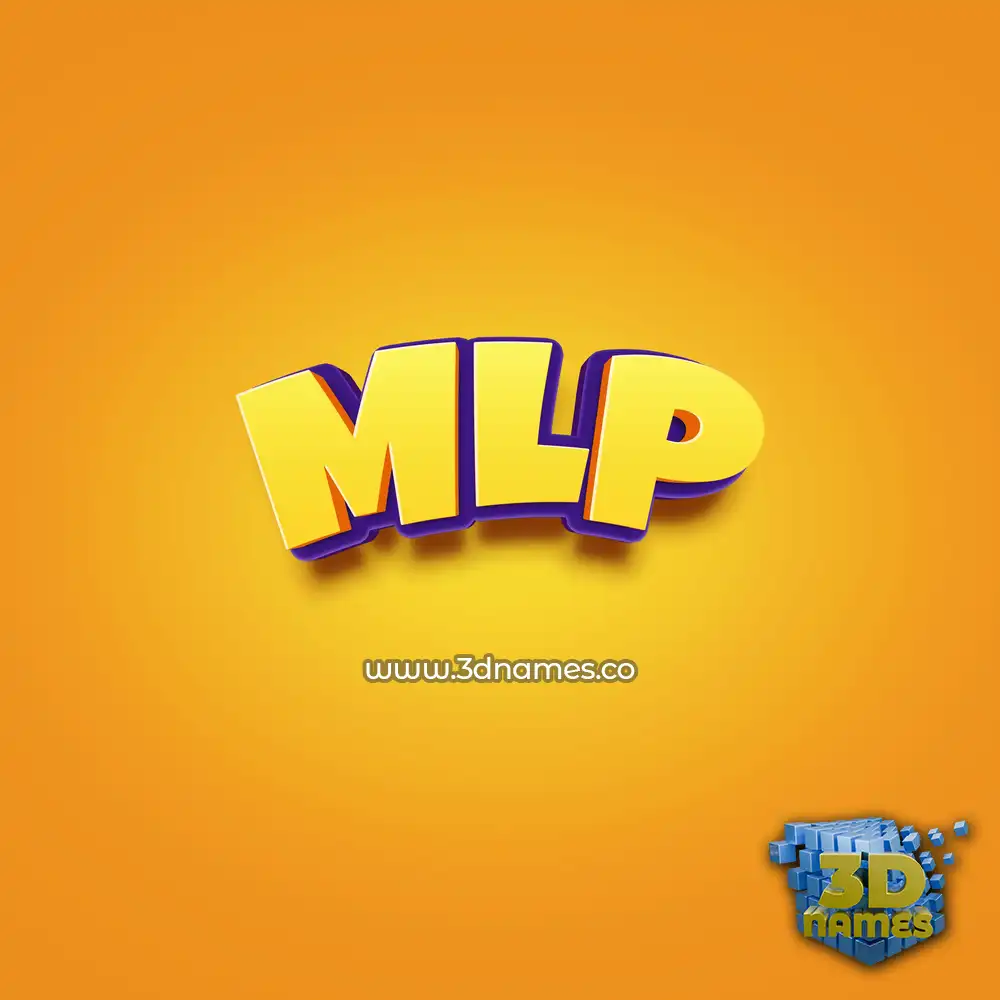 mlp in Orange Toon style - 3D name wallpaper