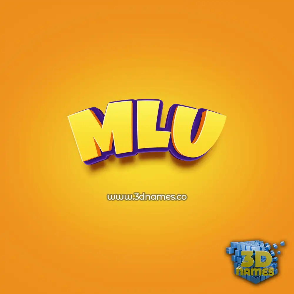 mlu in Orange Toon style - 3D name wallpaper