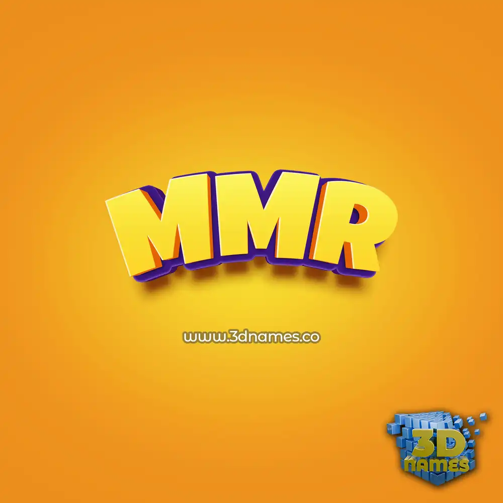 mmr in Orange Toon style - 3D name wallpaper