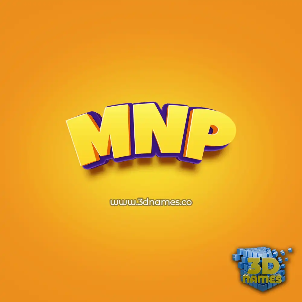 mnp in Orange Toon style - 3D name wallpaper