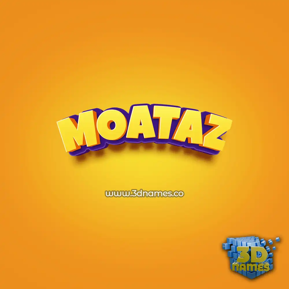 moataz in Orange Toon style - 3D name wallpaper