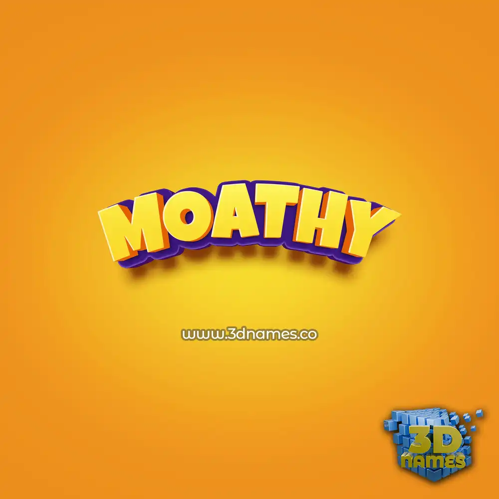 moathy in Orange Toon style - 3D name wallpaper