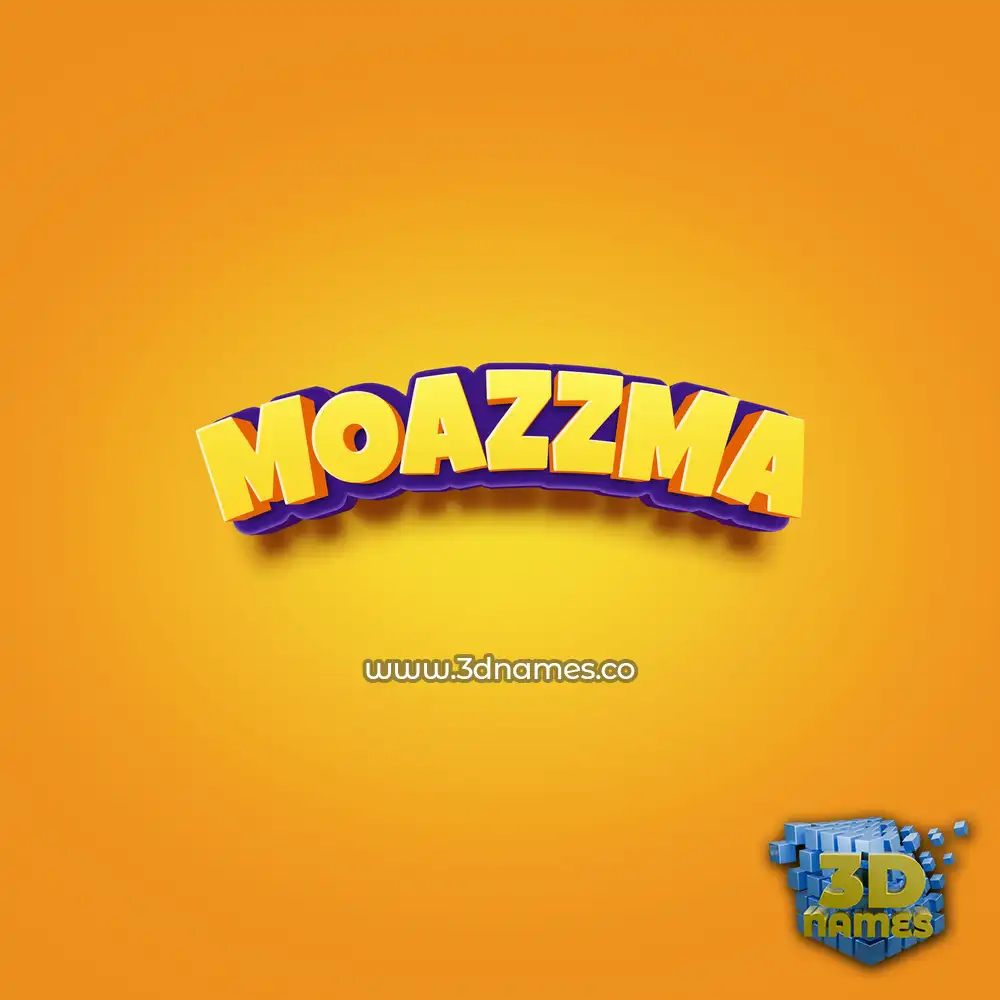 moazzma in Orange Toon style - 3D name wallpaper