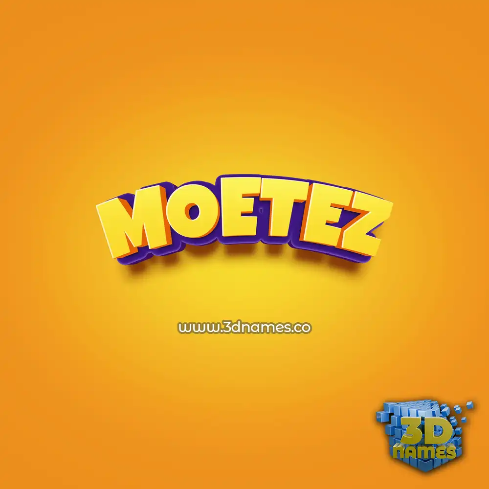 moetez in Orange Toon style - 3D name wallpaper