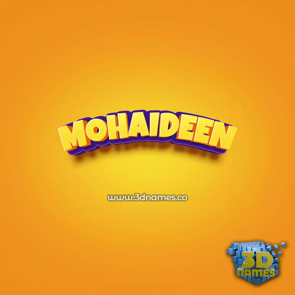 mohaideen in Orange Toon style - 3D name wallpaper