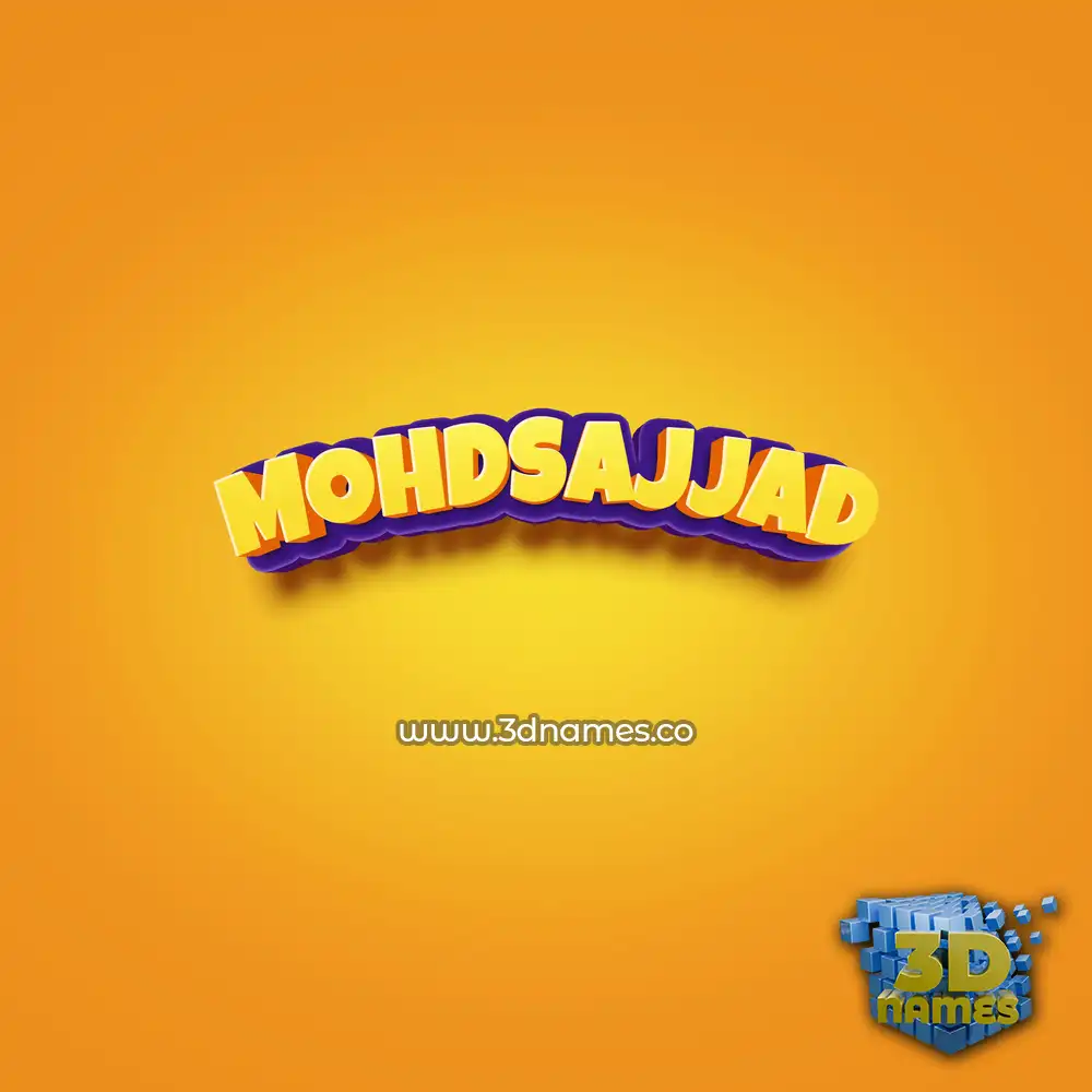 mohdsajjad in Orange Toon style - 3D name wallpaper