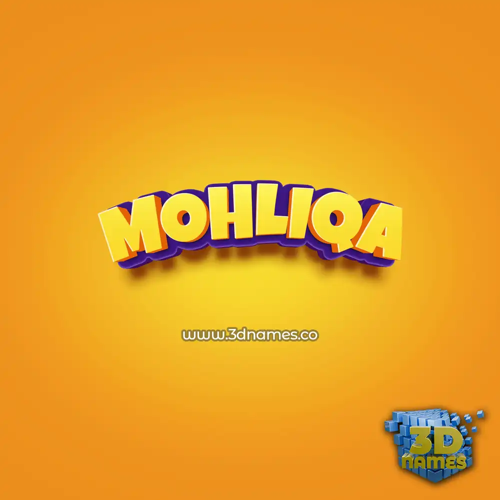 mohliqa in Orange Toon style - 3D name wallpaper