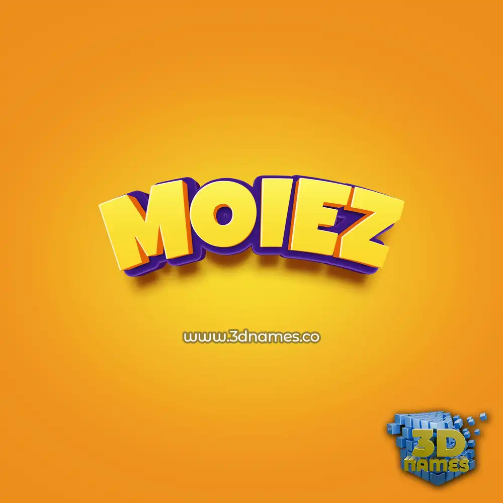 moiez in Orange Toon style - 3D name wallpaper