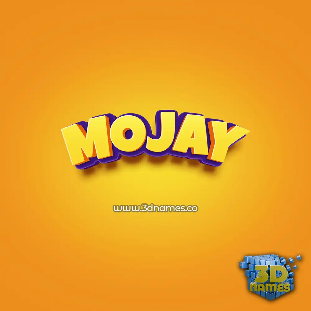 mojay in Orange Toon style - 3D name wallpaper
