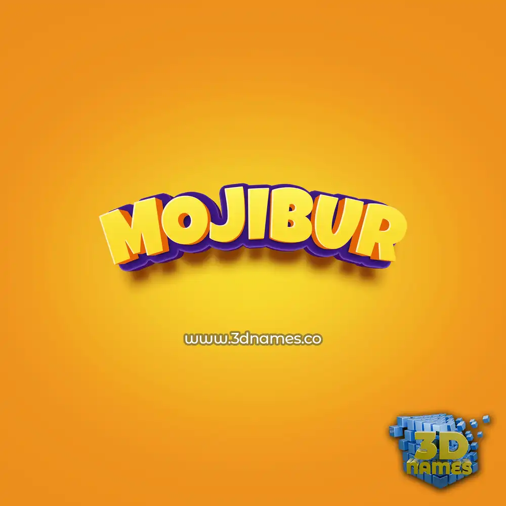mojibur in Orange Toon style - 3D name wallpaper