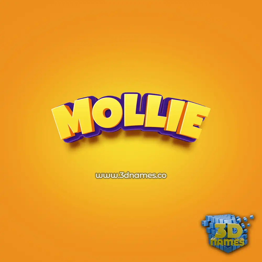 mollie in Orange Toon style - 3D name wallpaper