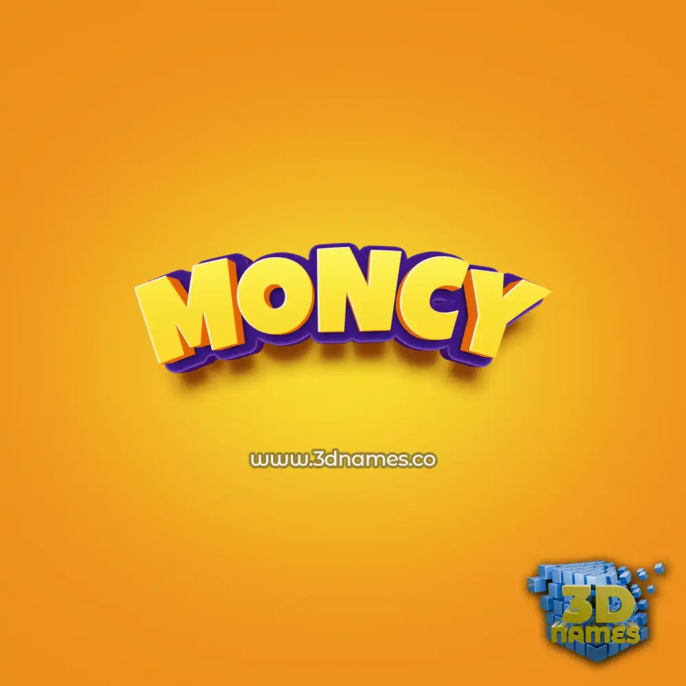 moncy in Orange Toon style - 3D name wallpaper