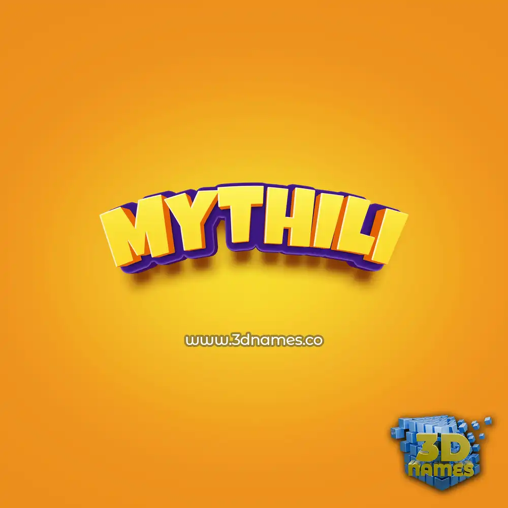 mythili in Orange Toon style - 3D name wallpaper