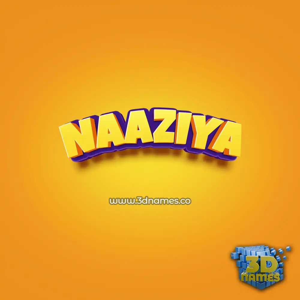 naaziya in Orange Toon style - 3D name wallpaper