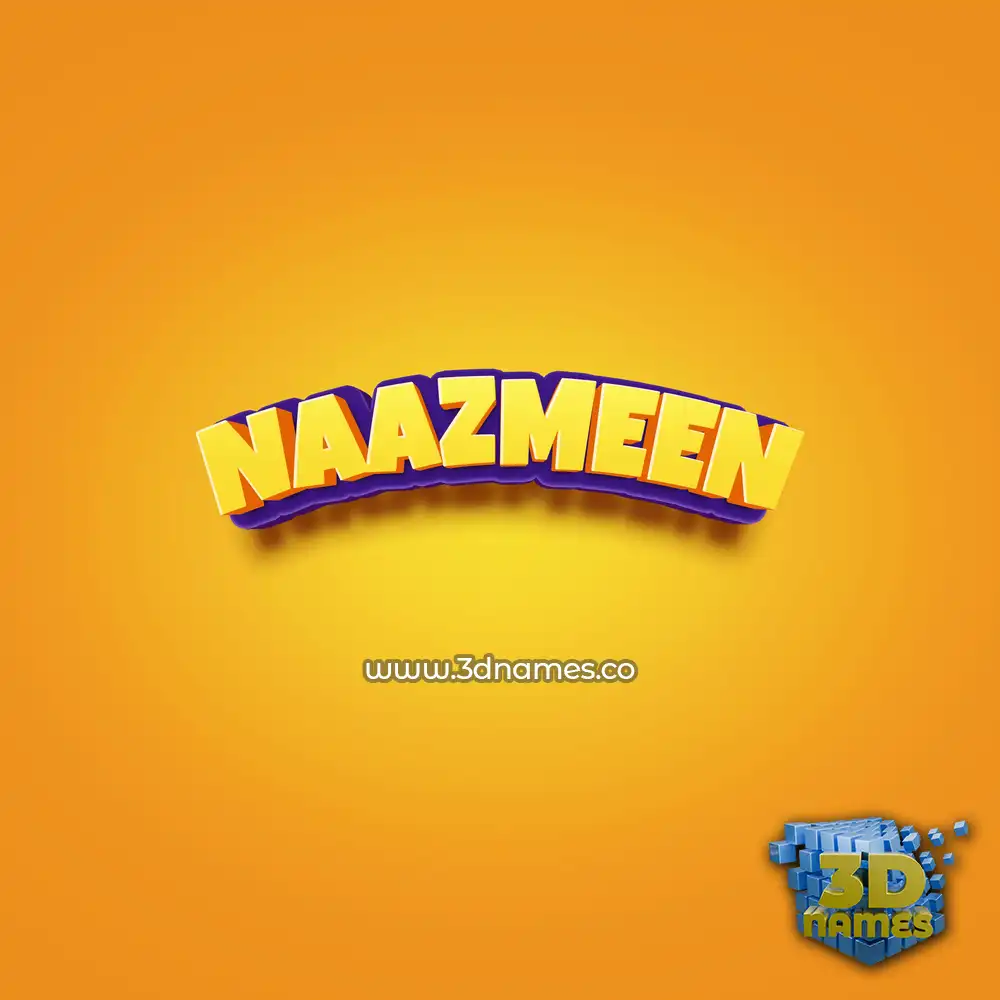 naazmeen in Orange Toon style - 3D name wallpaper