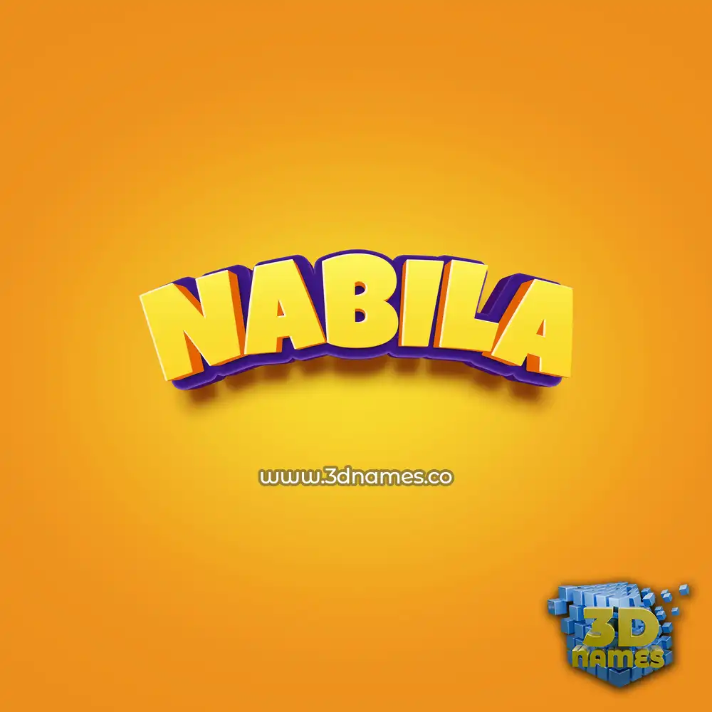 nabila in Orange Toon style - 3D name wallpaper