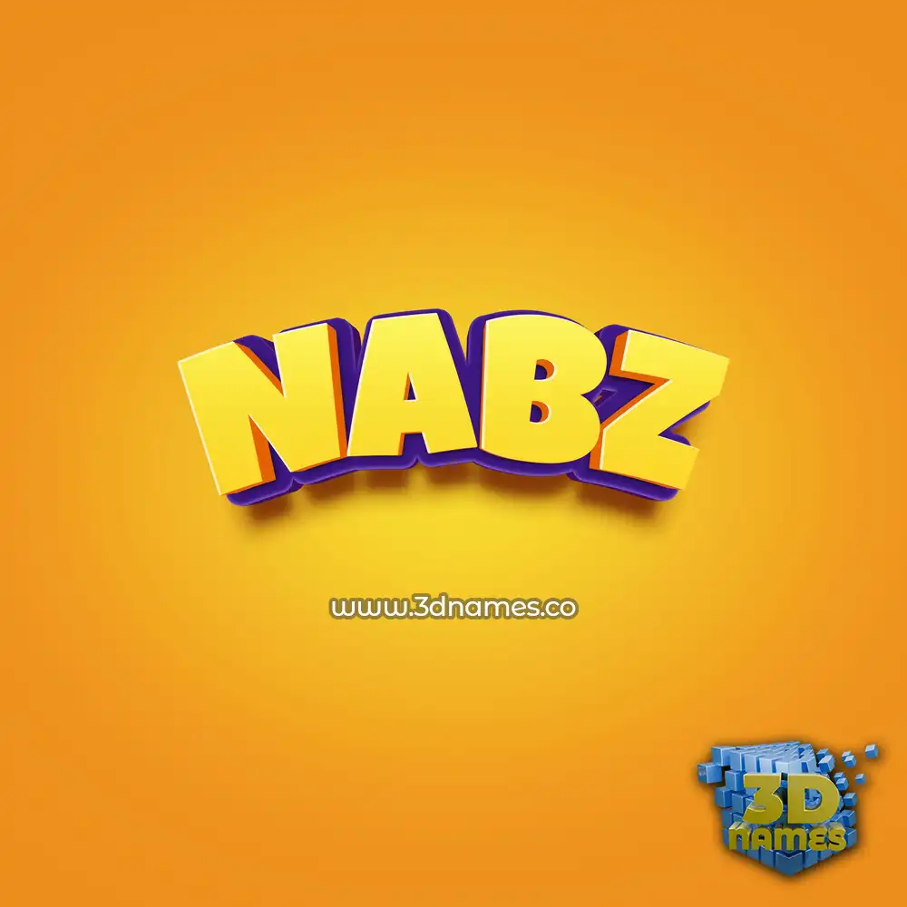nabz in Orange Toon style - 3D name wallpaper