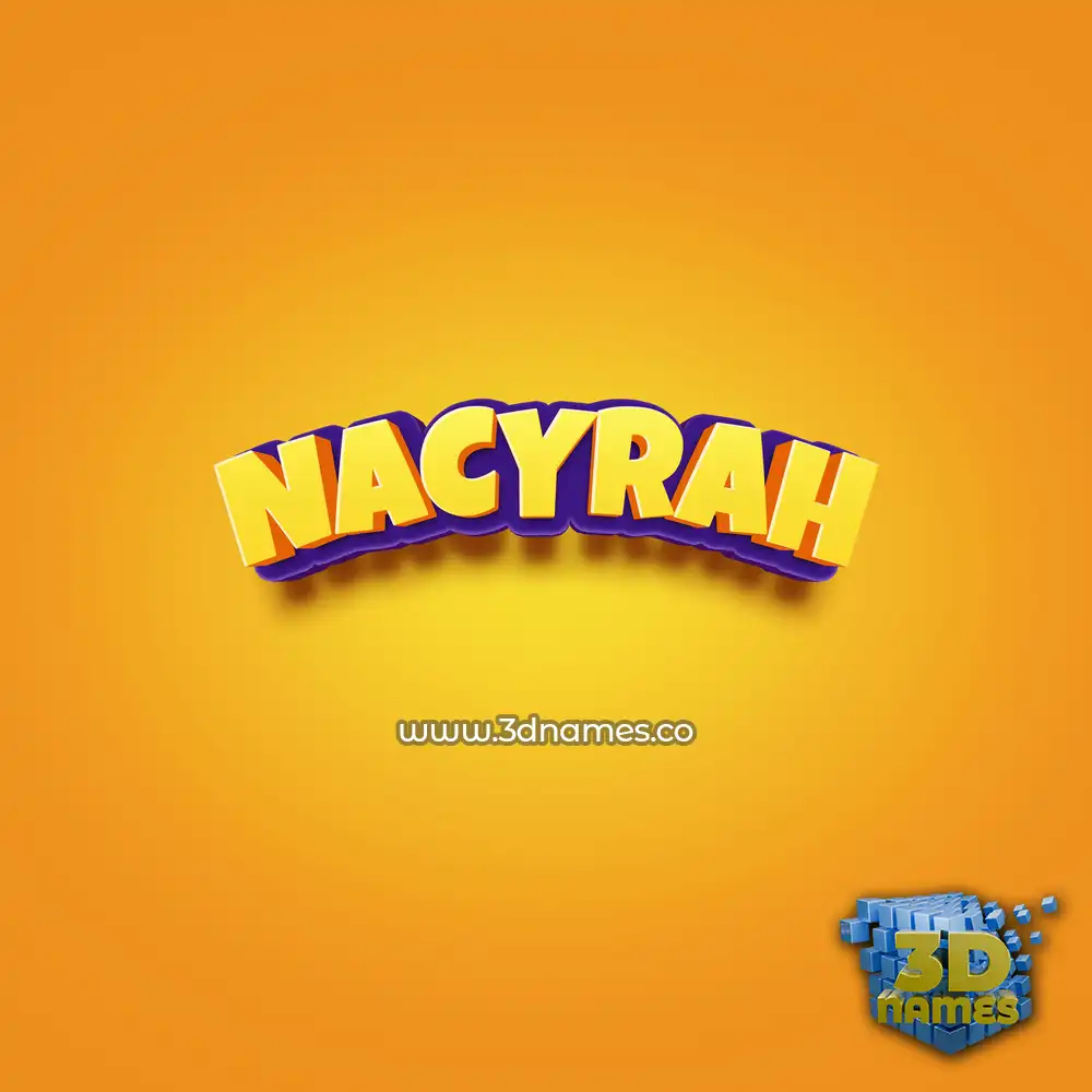 nacyrah in Orange Toon style - 3D name wallpaper