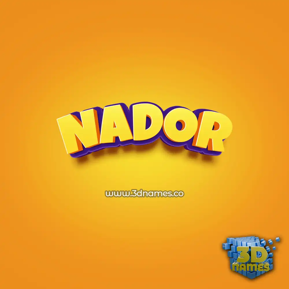 nador in Orange Toon style - 3D name wallpaper