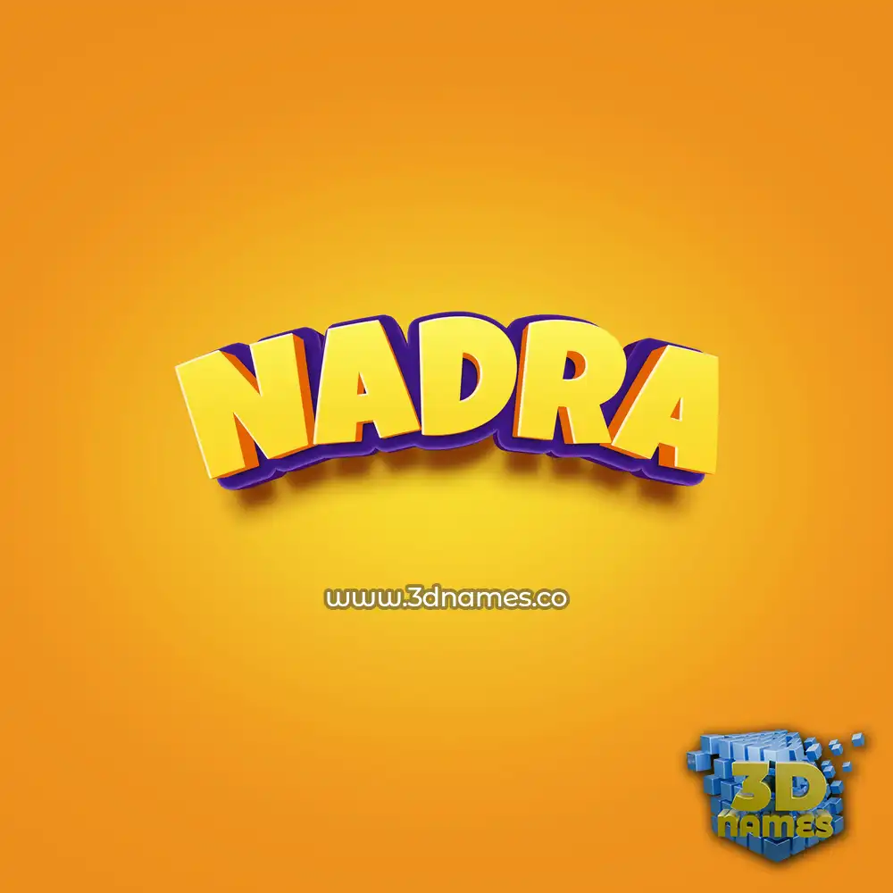 nadra in Orange Toon style - 3D name wallpaper