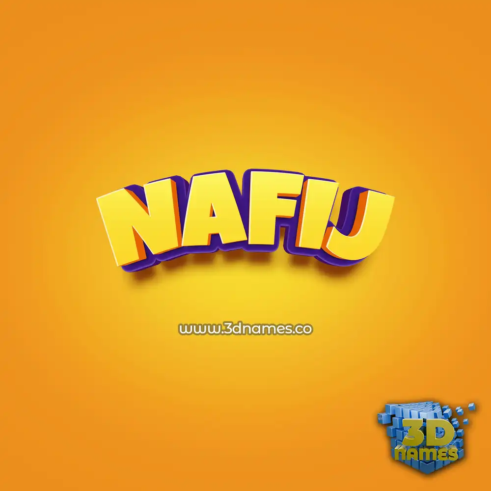 nafij in Orange Toon style - 3D name wallpaper